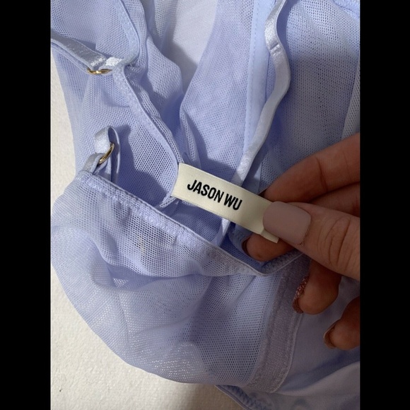 NWT $85 Jason Wu Mesh Band Underwire Thong Bodysuit Heather Ice [‎ Small ] - Picture 11 of 12